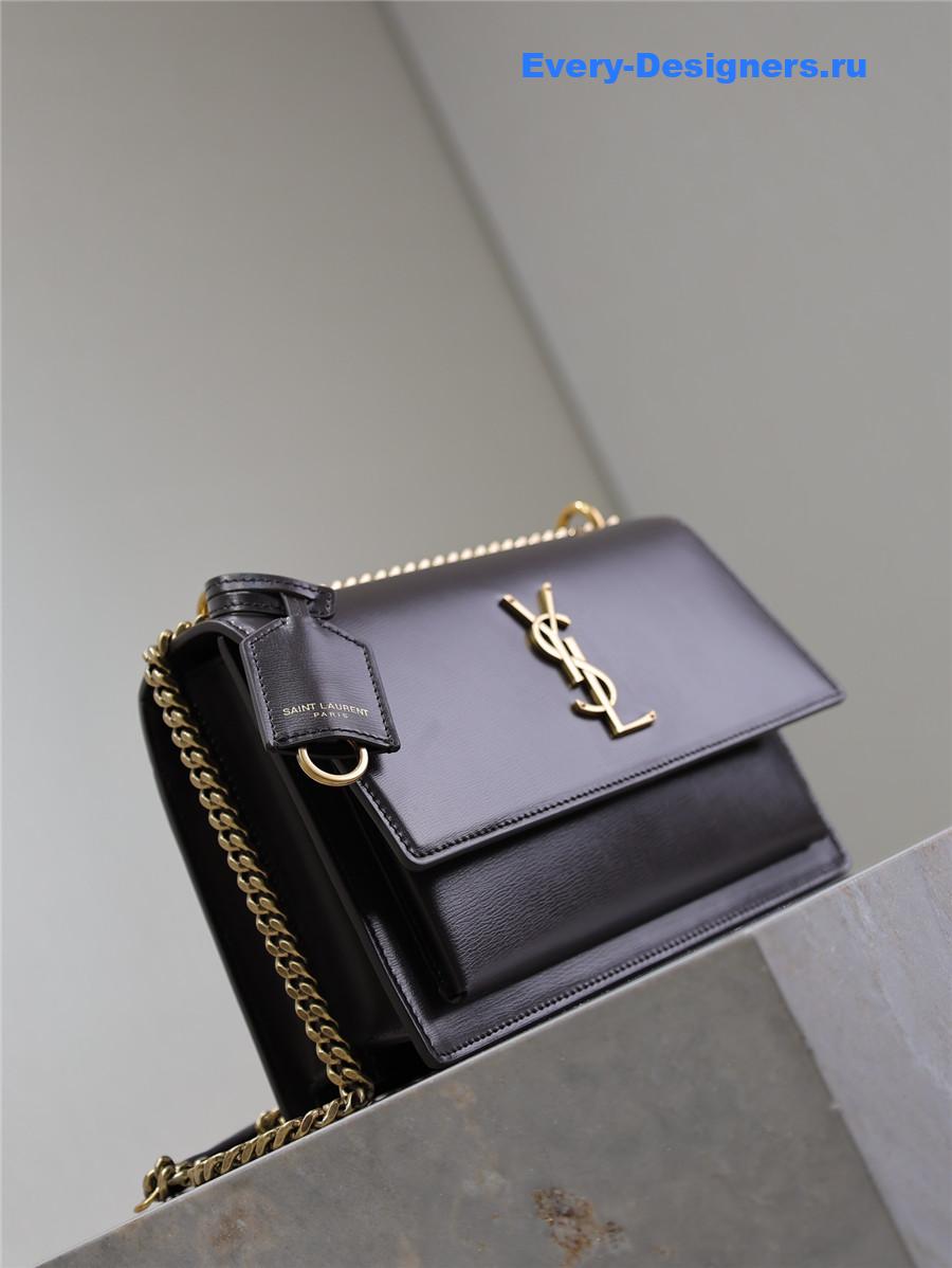 Sa1nt Lau*nt sunset medium leather shoulder bag brown