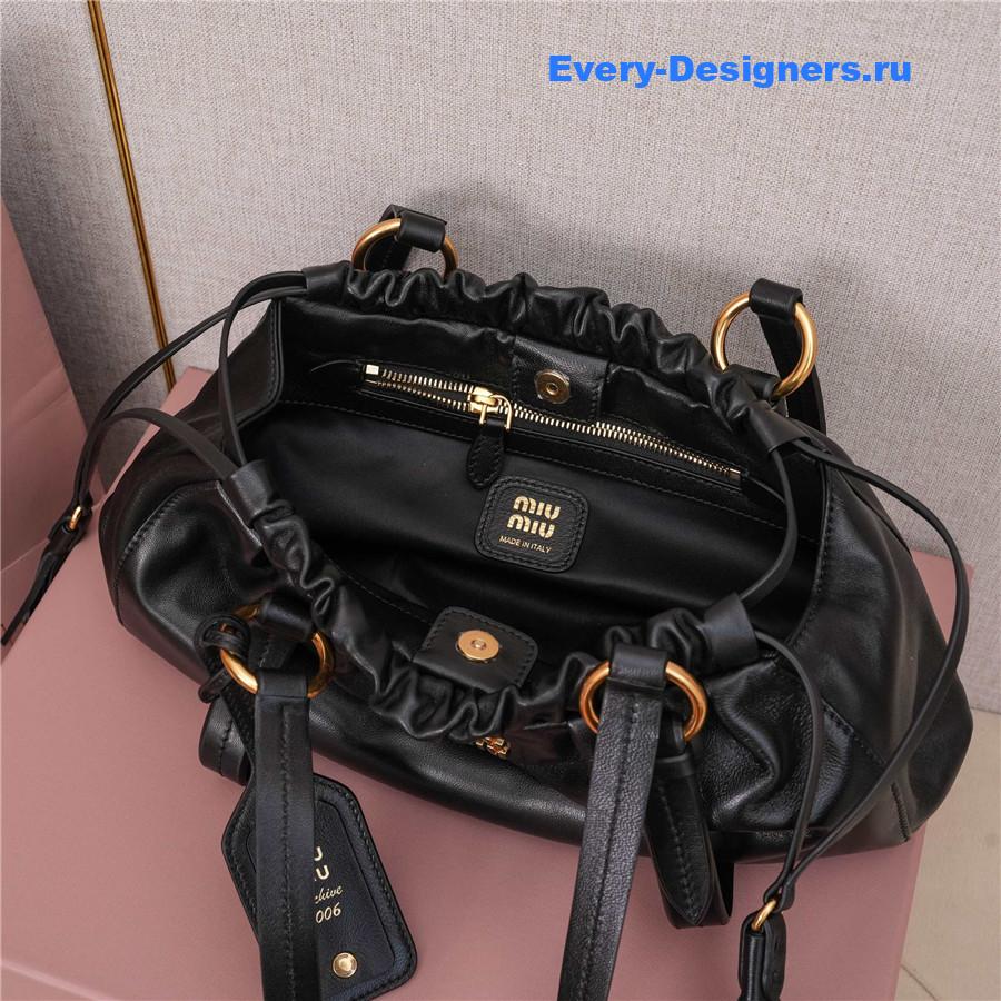 Miu Miu Joie Nappa Leather Shoulder Bag Black