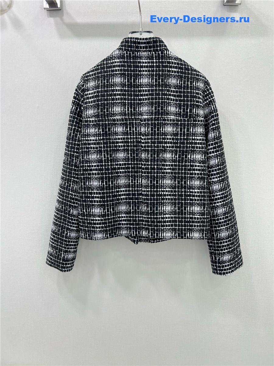 Ch**el tweed stand collar jacket