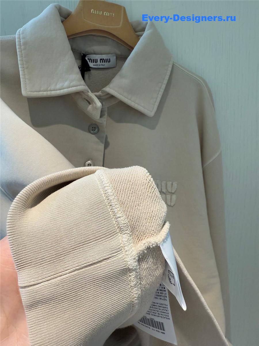 Miu Miu Embroidered Polo Sweatshirt