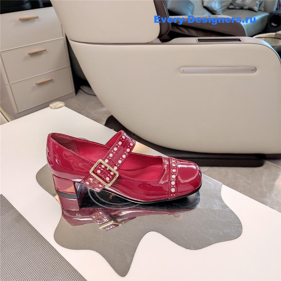 Pra*a burgundy mary jane pumps