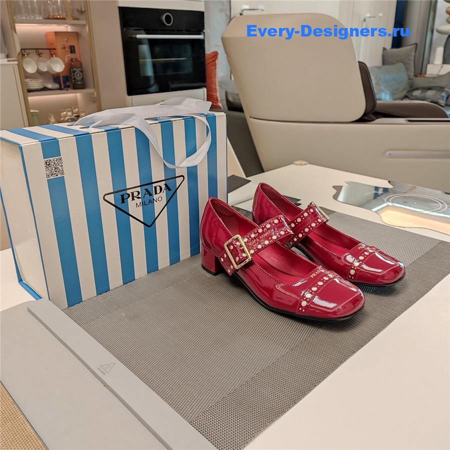 Pra*a burgundy mary jane pumps