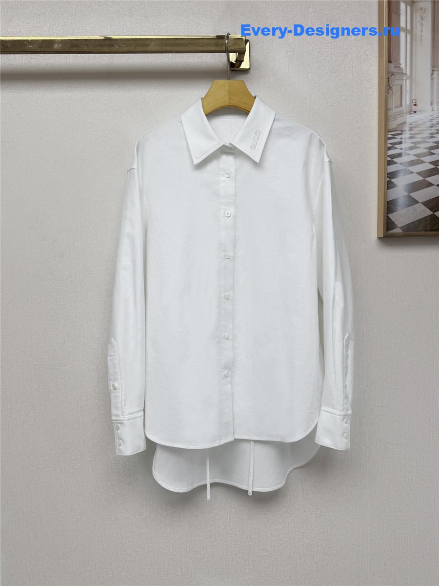 Gvc*1 logo embroidered white shirt