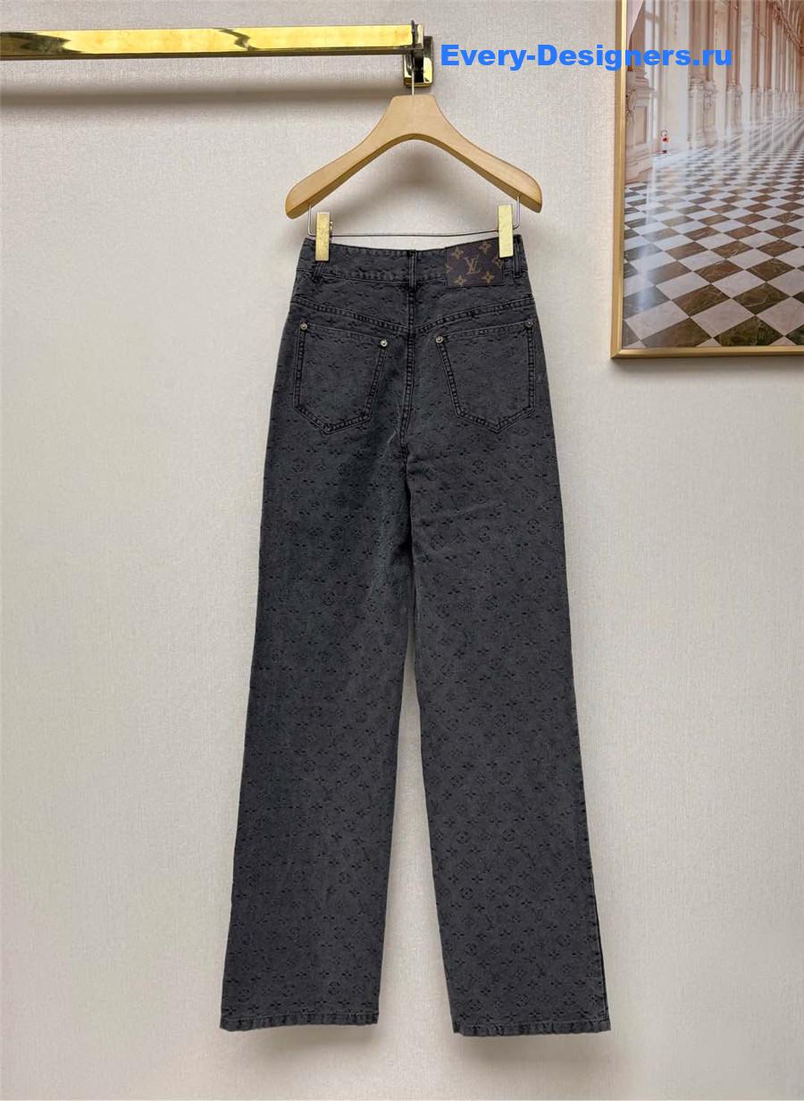 l0vis Vvtt0n grey logo denim wide leg jeans