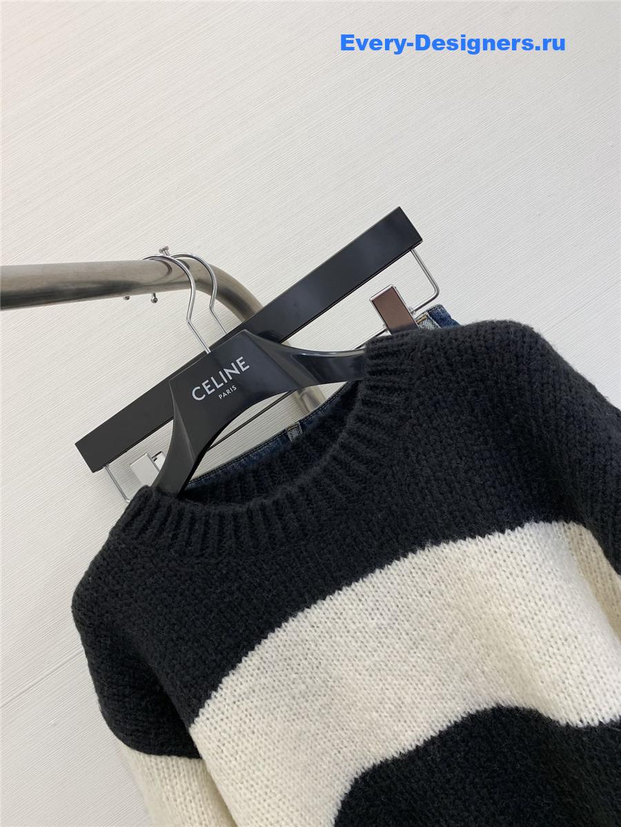 Ce1i*e stripe crew neck knit sweater
