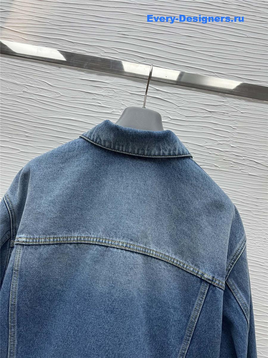 Pra*a cropped denim jacket blue