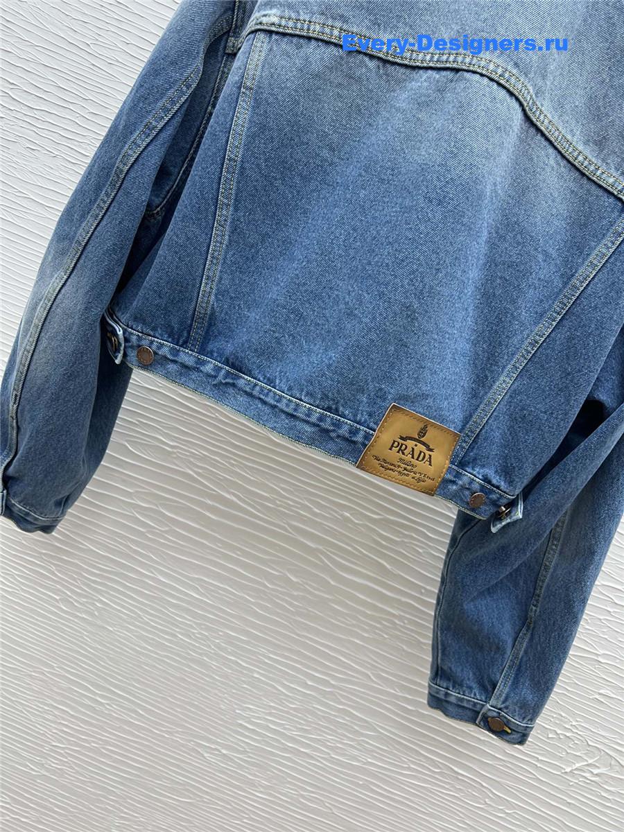 Pra*a cropped denim jacket blue