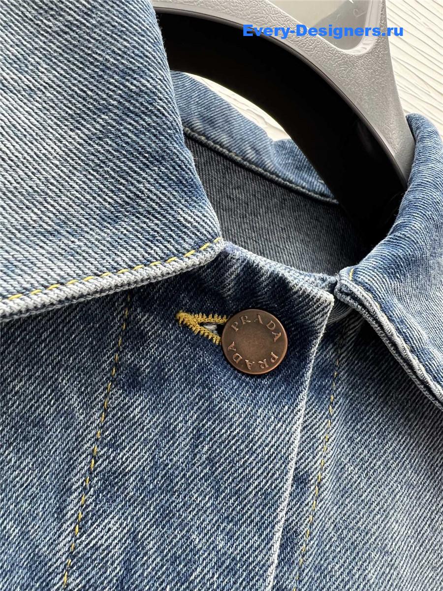 Pra*a cropped denim jacket blue