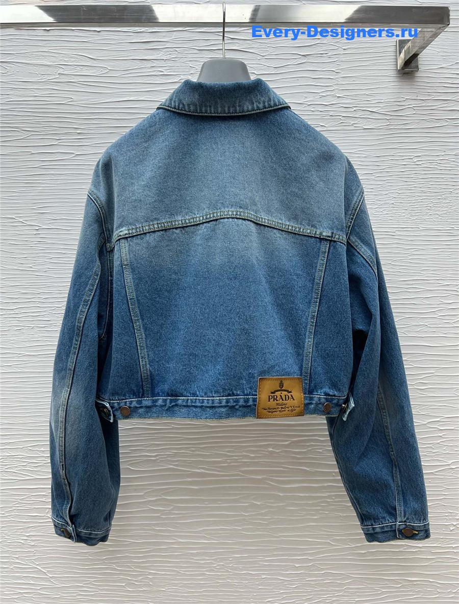 Pra*a cropped denim jacket blue