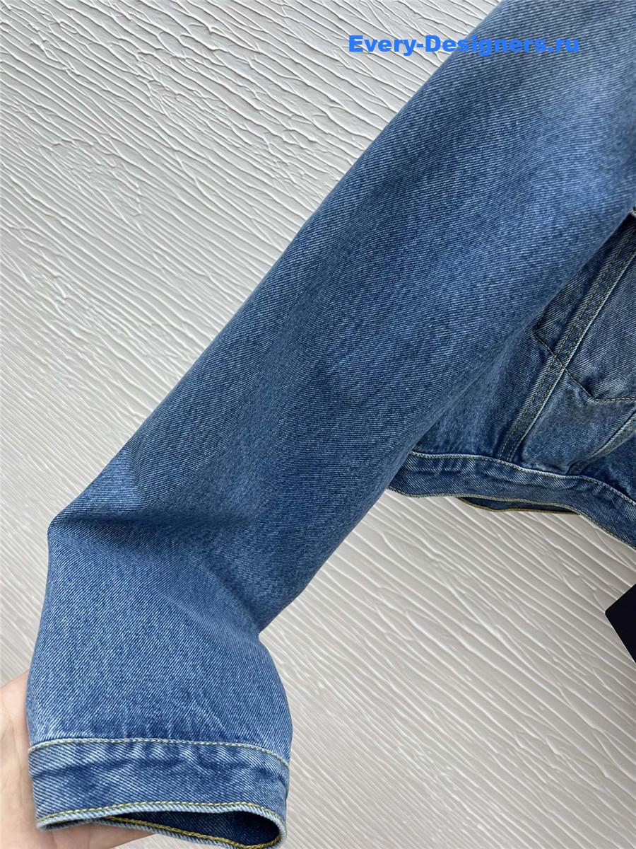 Pra*a cropped denim jacket blue