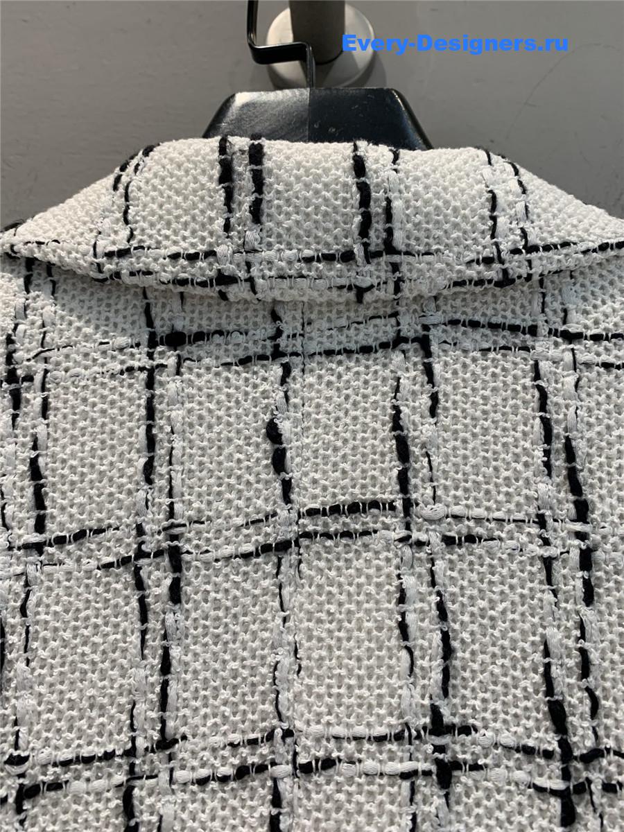 Ch**el runway tweed lace trim pearl jacket