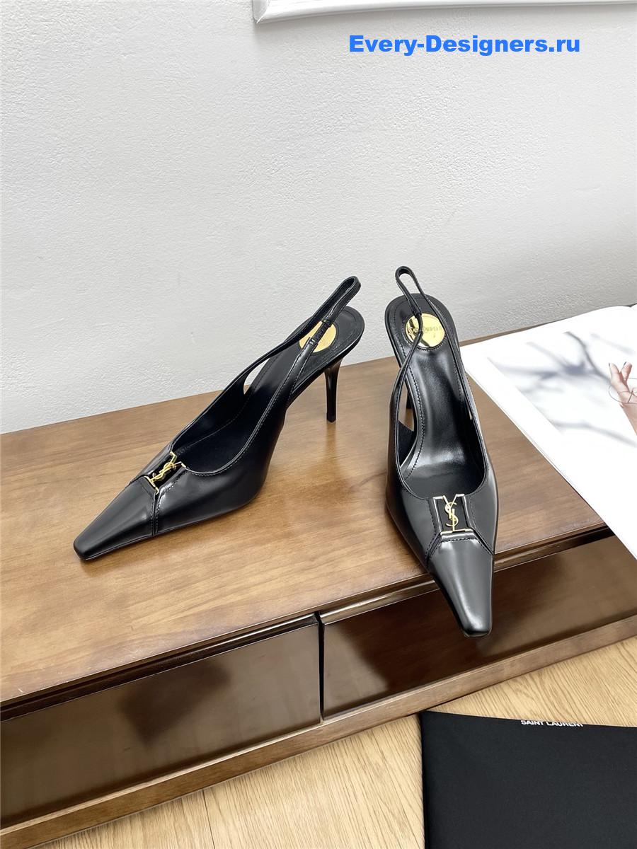 Sa1nt Lau*nt babylone cassandre leather pumps in black