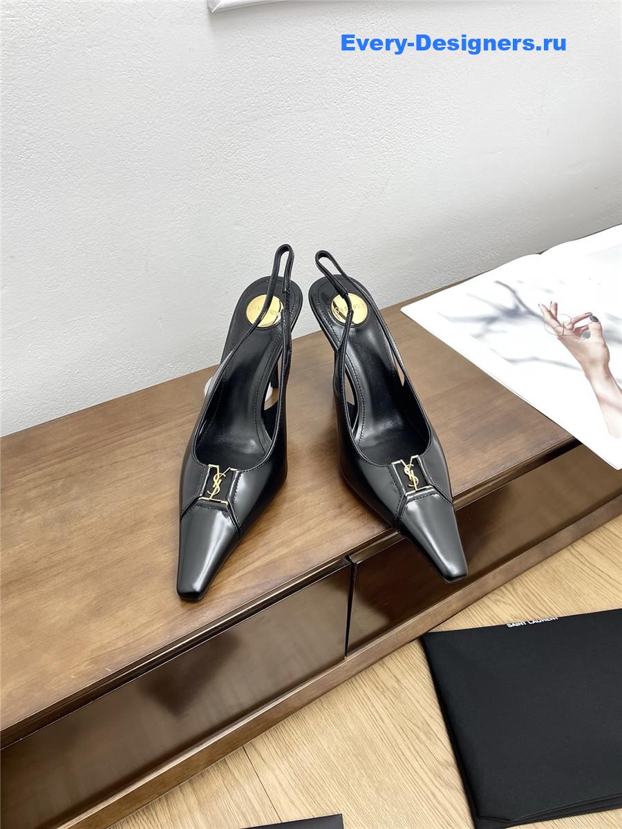 Sa1nt Lau*nt babylone cassandre leather pumps in black