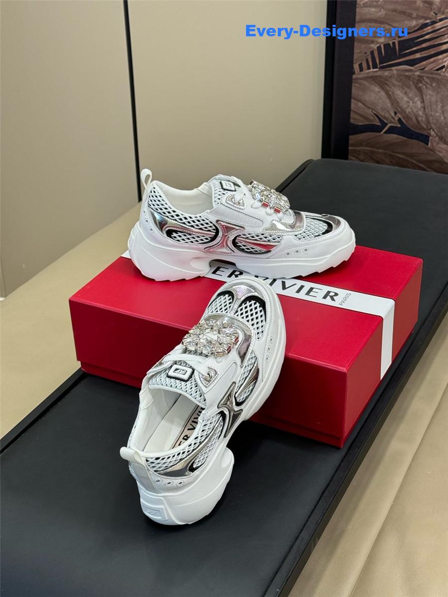 roger u1u1er viv on the run silver sneakers