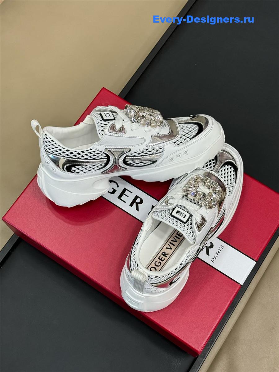 roger u1u1er viv on the run silver sneakers