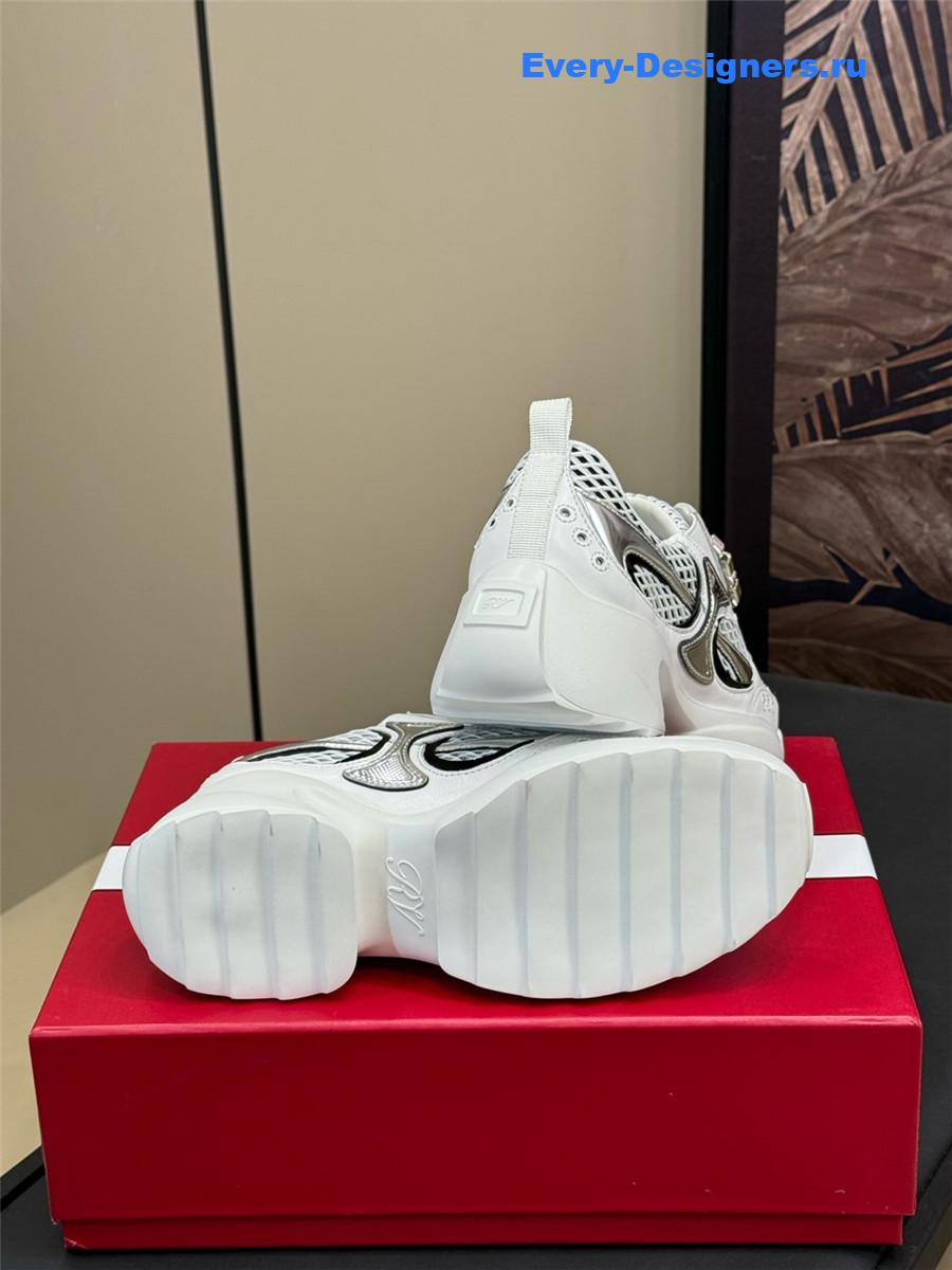 roger u1u1er viv on the run silver sneakers