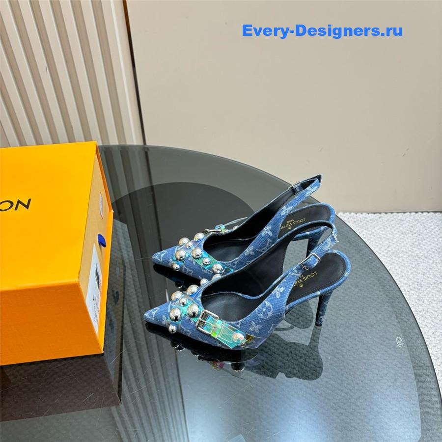 l0vis Vvtt0n denim studded heels
