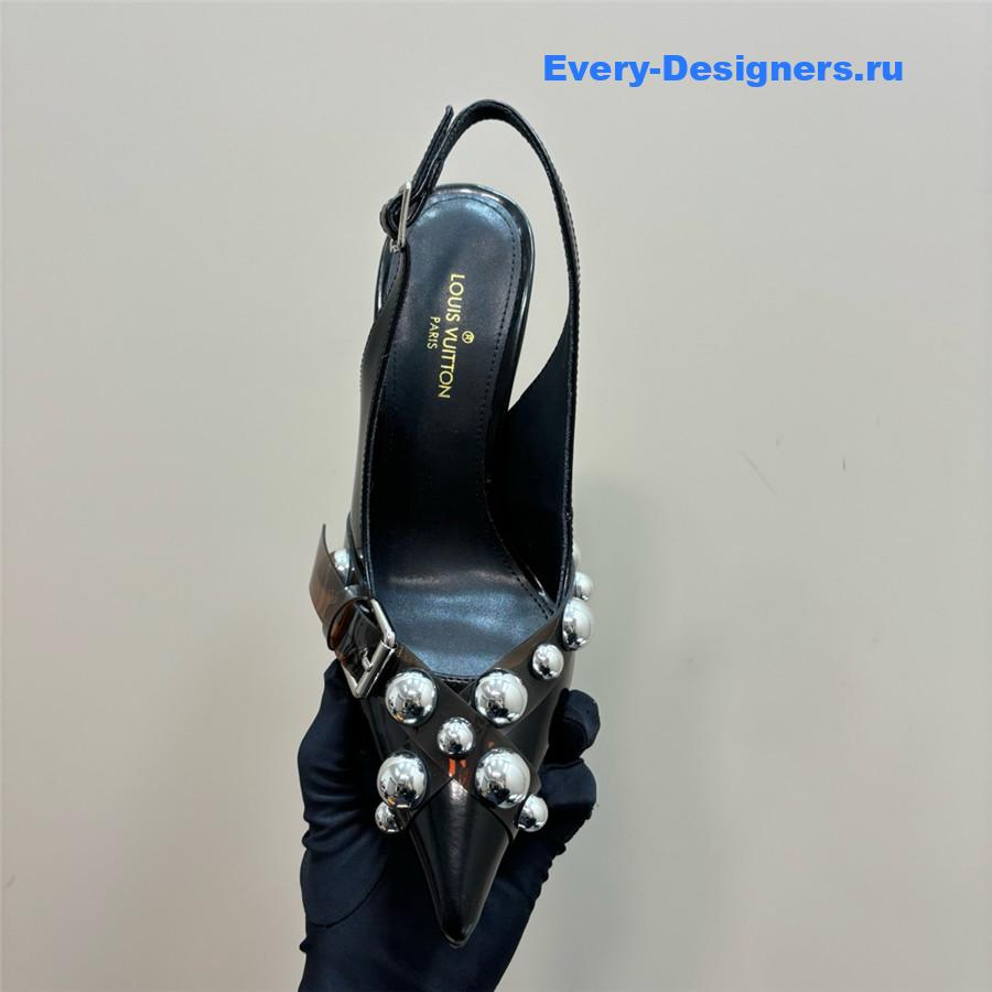 l0vis Vvtt0n studded peep toe heels