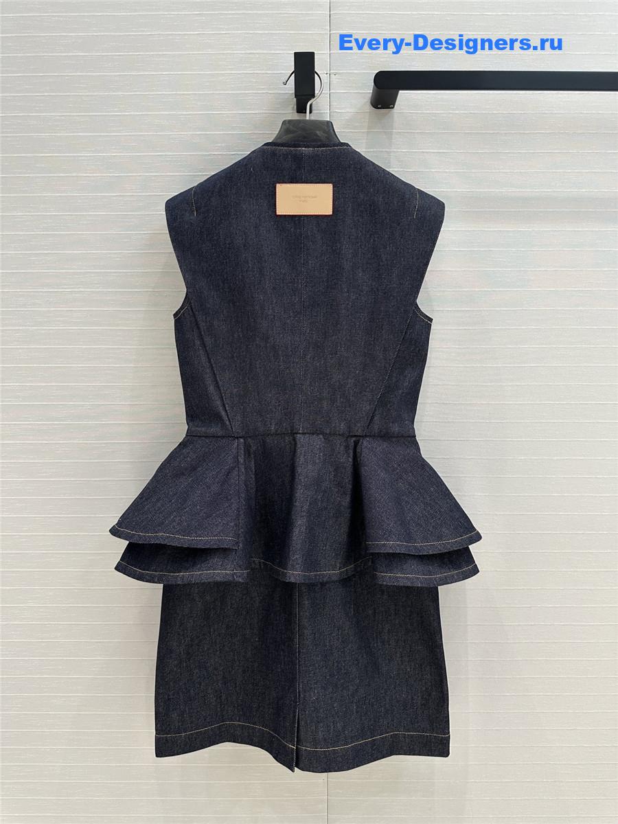 l0vis Vvtt0n lv ruffle denim dress blue