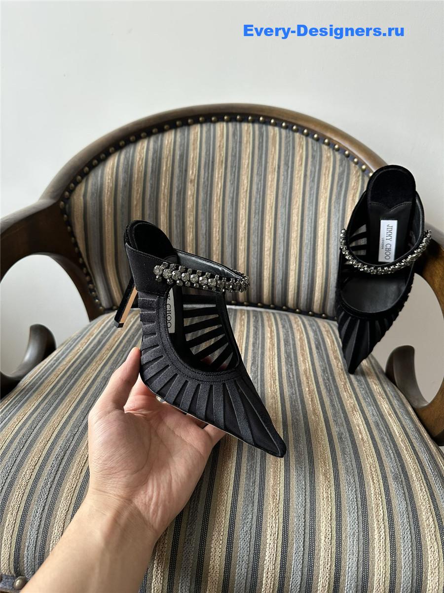 J1m*y Ch00 bing 100mm crystal-embellished pumps