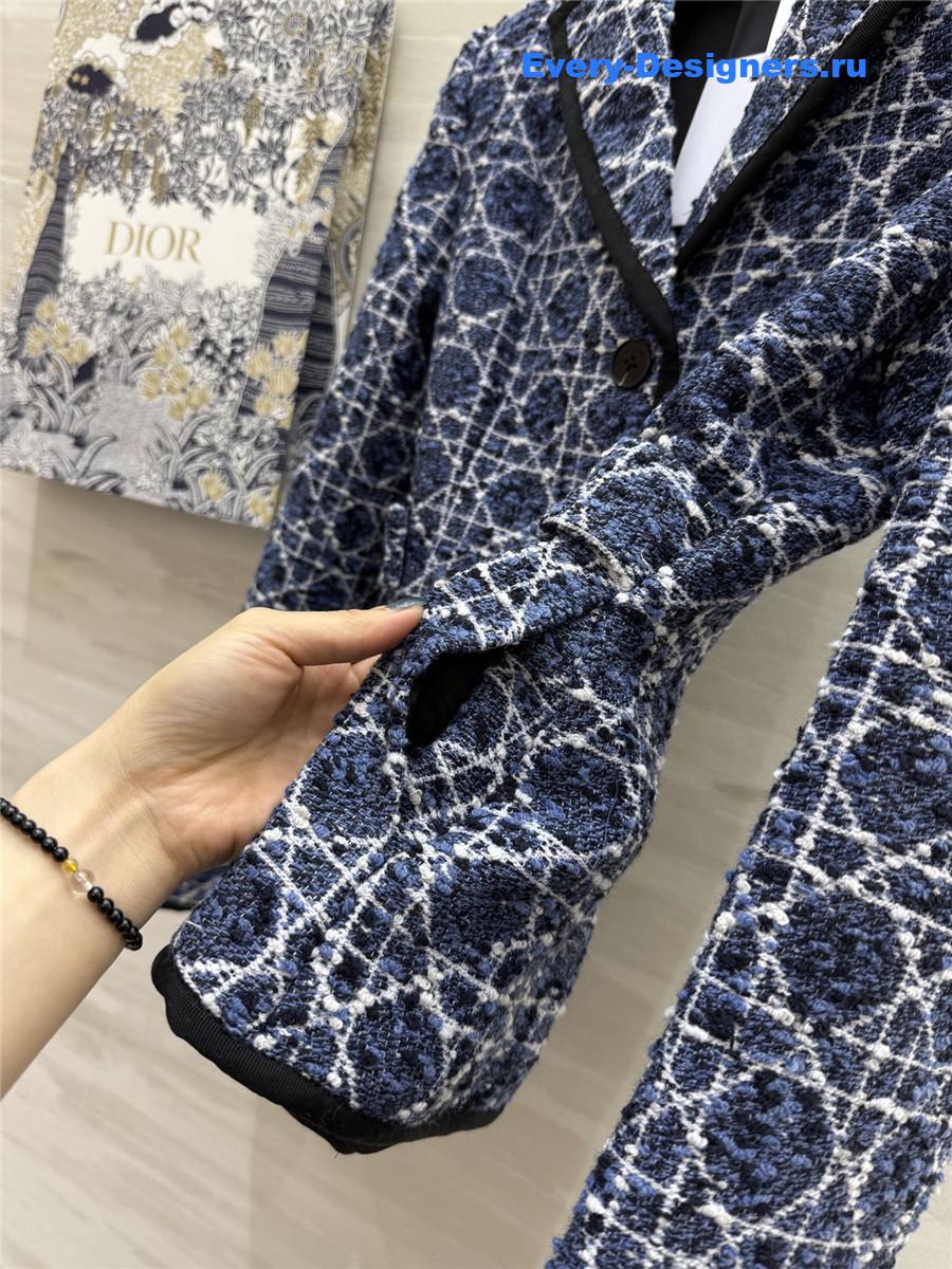 D10r cannage woven lapel blazer