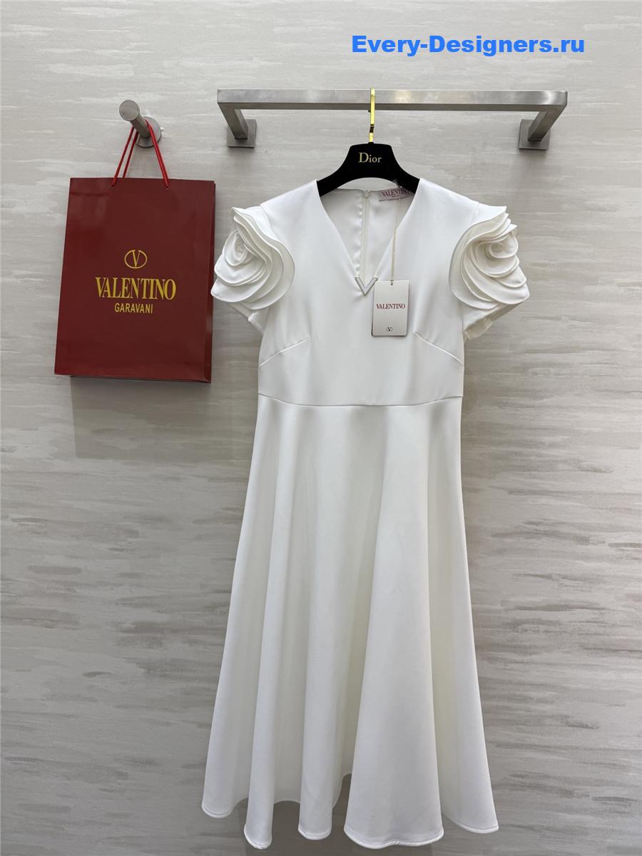 Va1e*ntin0 white floral sleeve dress