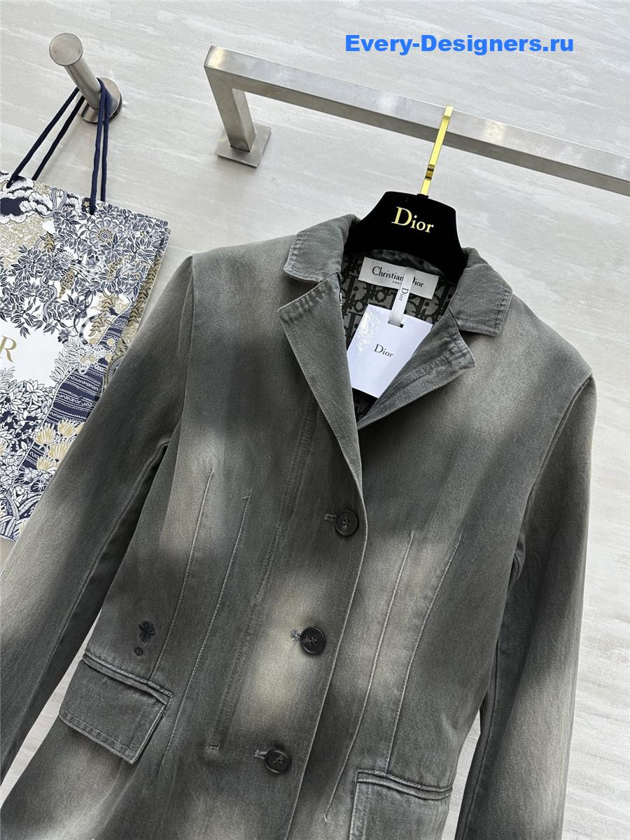 D10r gradient distressed washed denim blazer