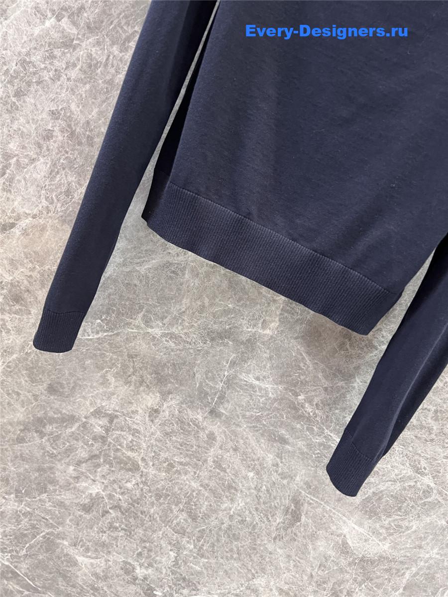 Miu Miu Navy Wool Boat-neck Sweater