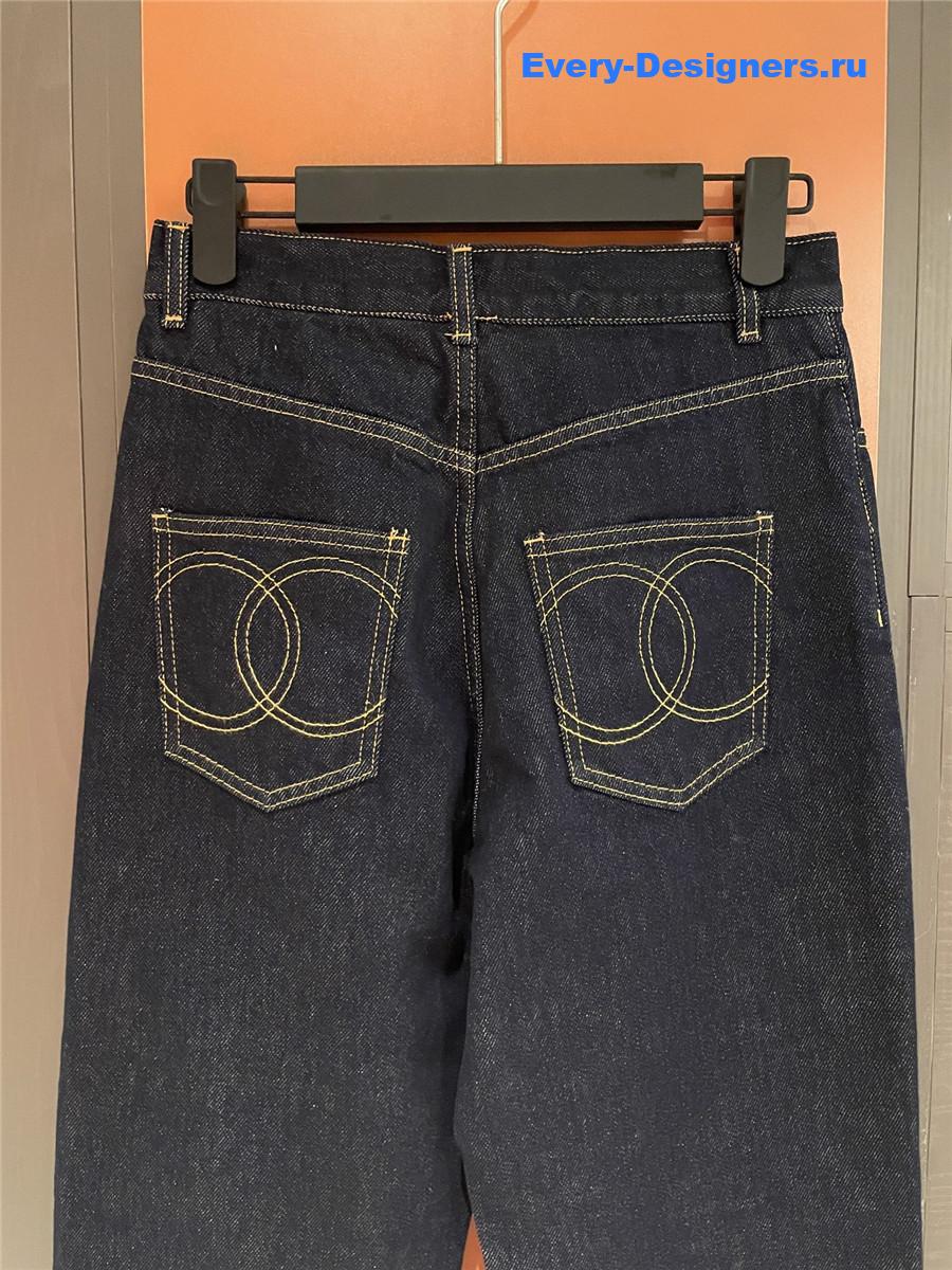 Ch**el cc logo blue jeans