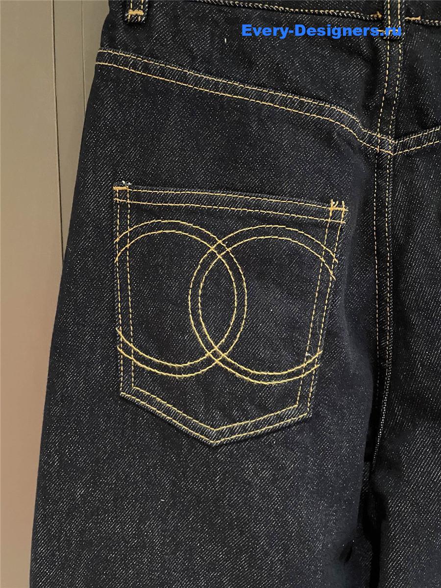 Ch**el cc logo blue jeans
