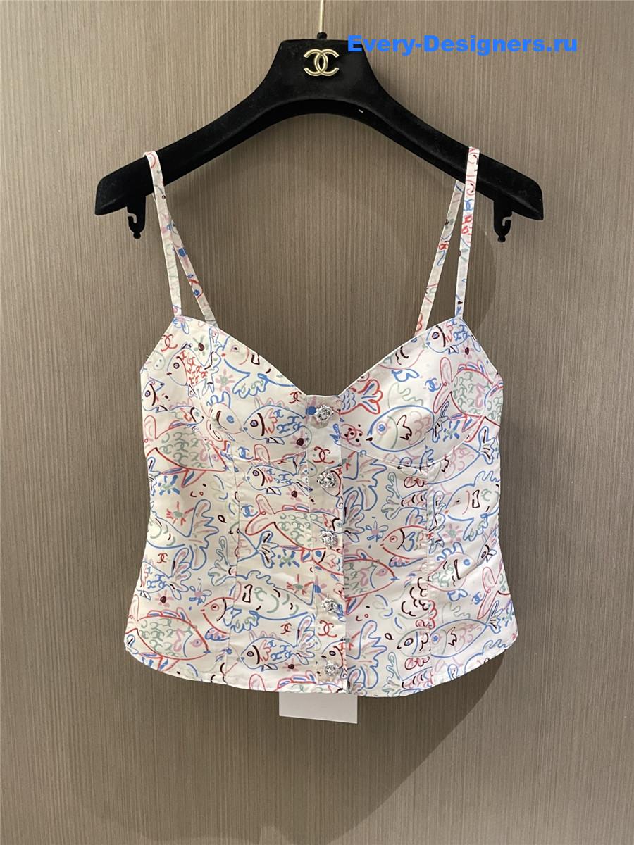 Ch**el graffiti flower suspenders