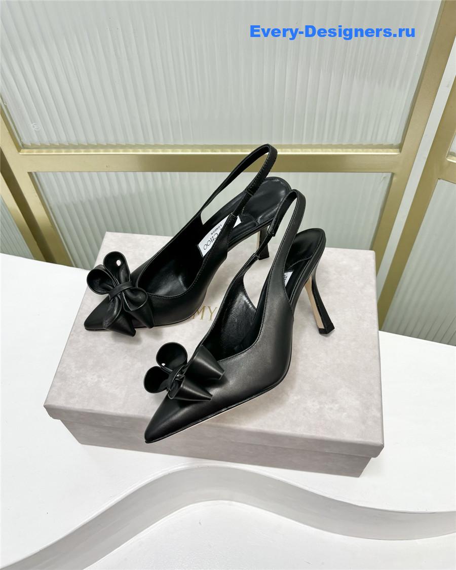 J1m*y Ch00 staz bow-embellished pumps black