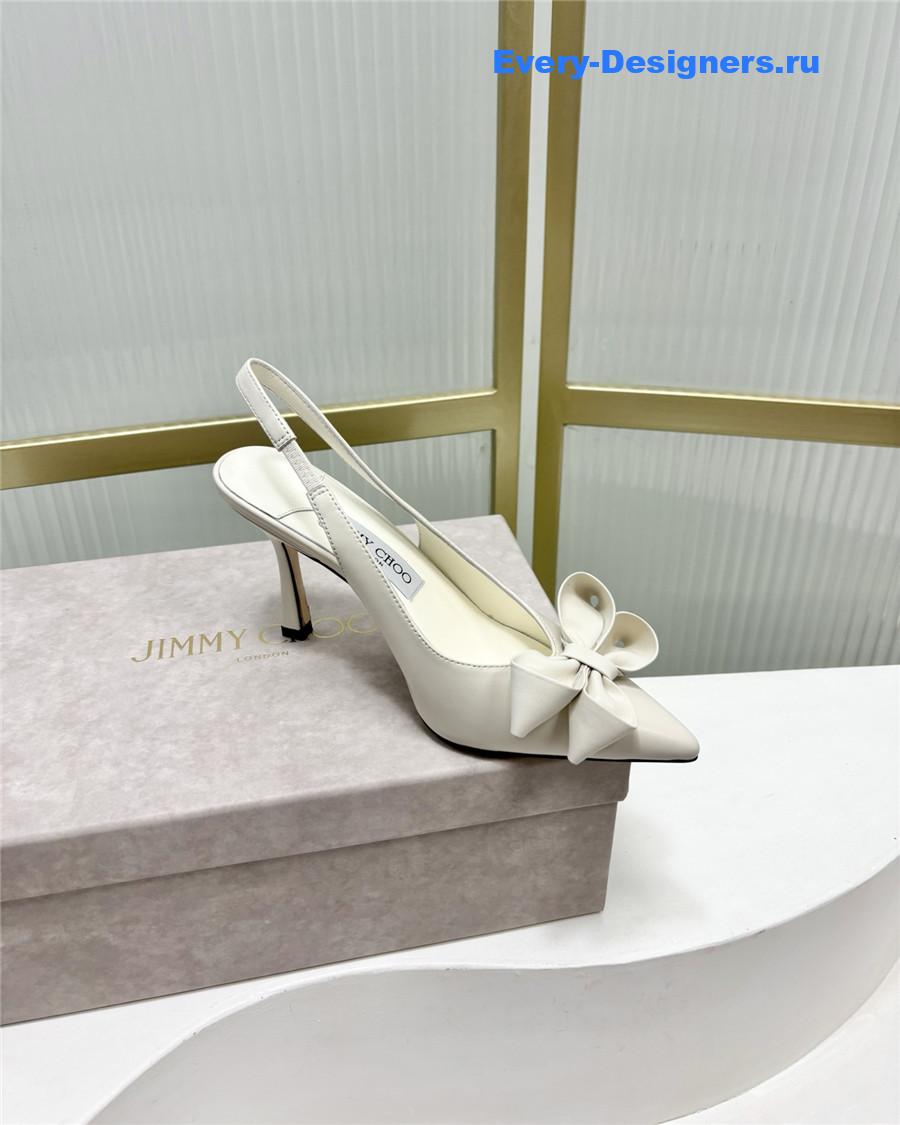 J1m*y Ch00 staz bow-embellished pumps white