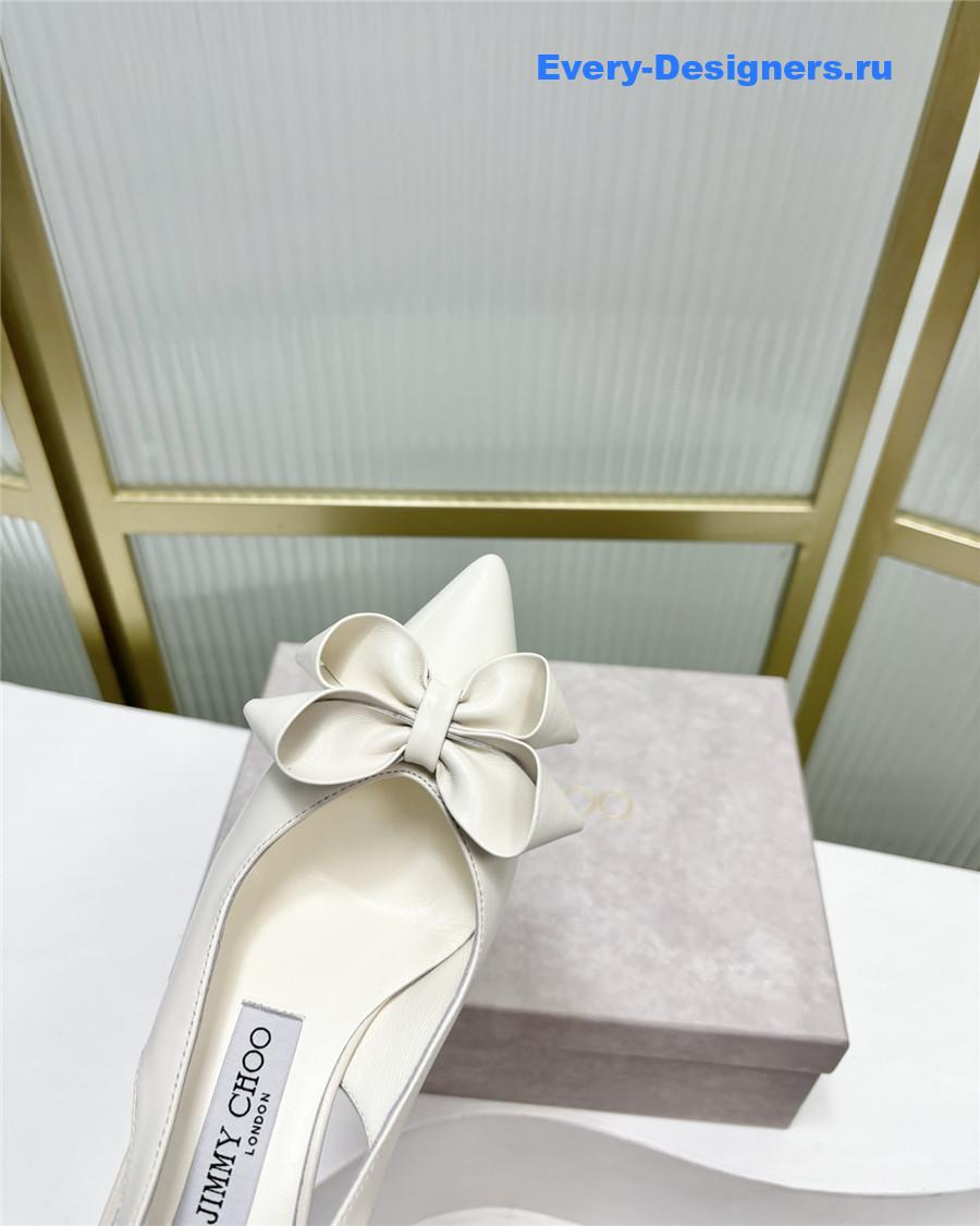 J1m*y Ch00 staz bow-embellished pumps white