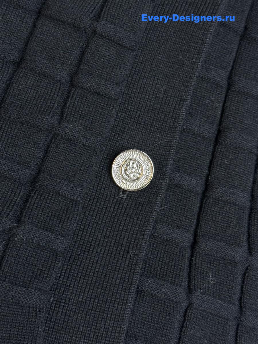 Ch**el v-neck black knitted dress