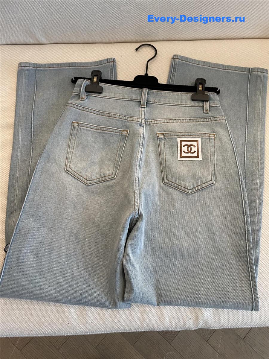 Ch**el light blue straight jeans women