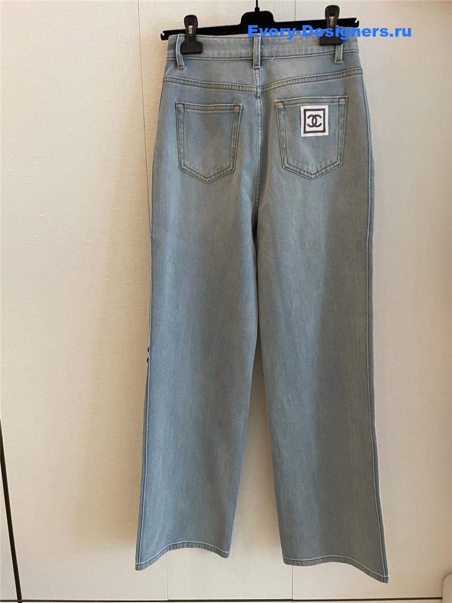 Ch**el light blue straight jeans women