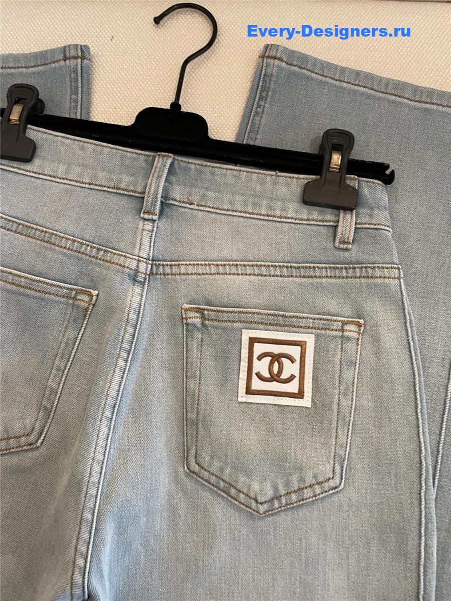 Ch**el light blue straight jeans women
