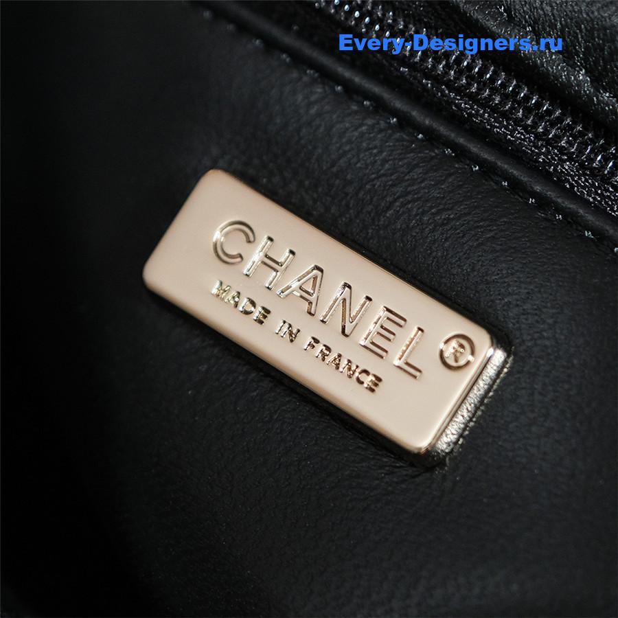 Ch**el small sequin flap bag black
