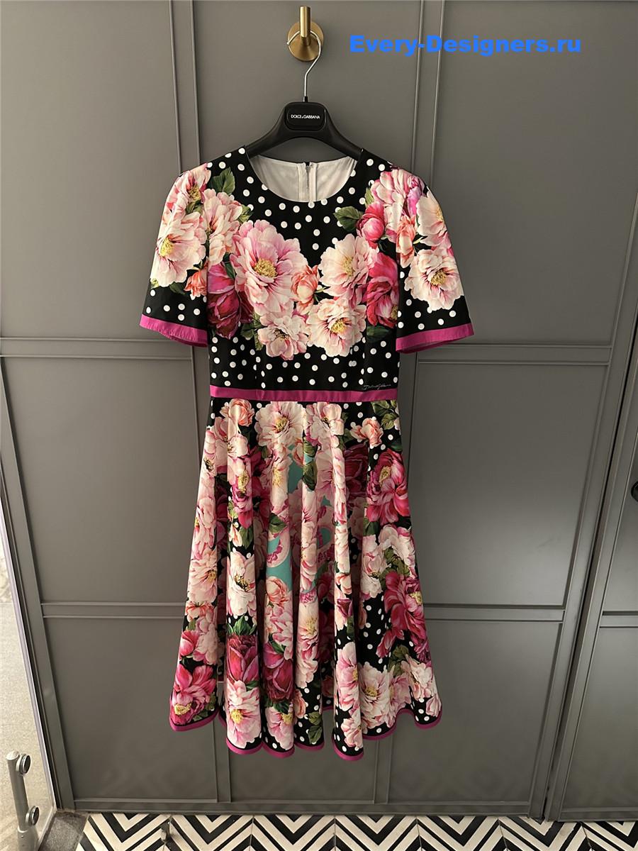 Dolce & Gabbana Printed Poplin Midi Dress