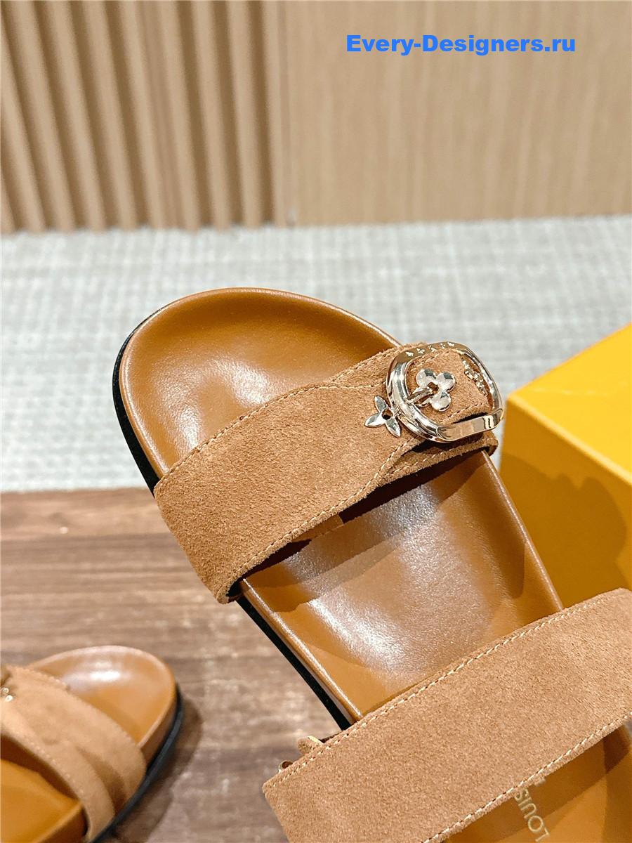l0vis Vvtt0n lv sunset flat comfort mule in brown