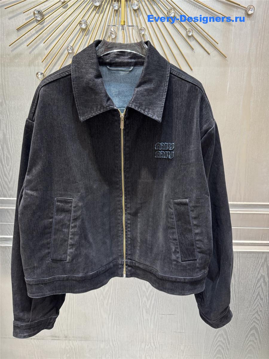 Miu Miu Washed Blue Denim Blouson