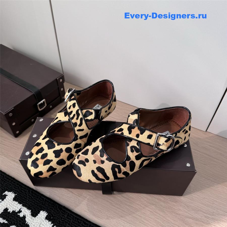 Alaïa Leopard Criss-Cross Flats