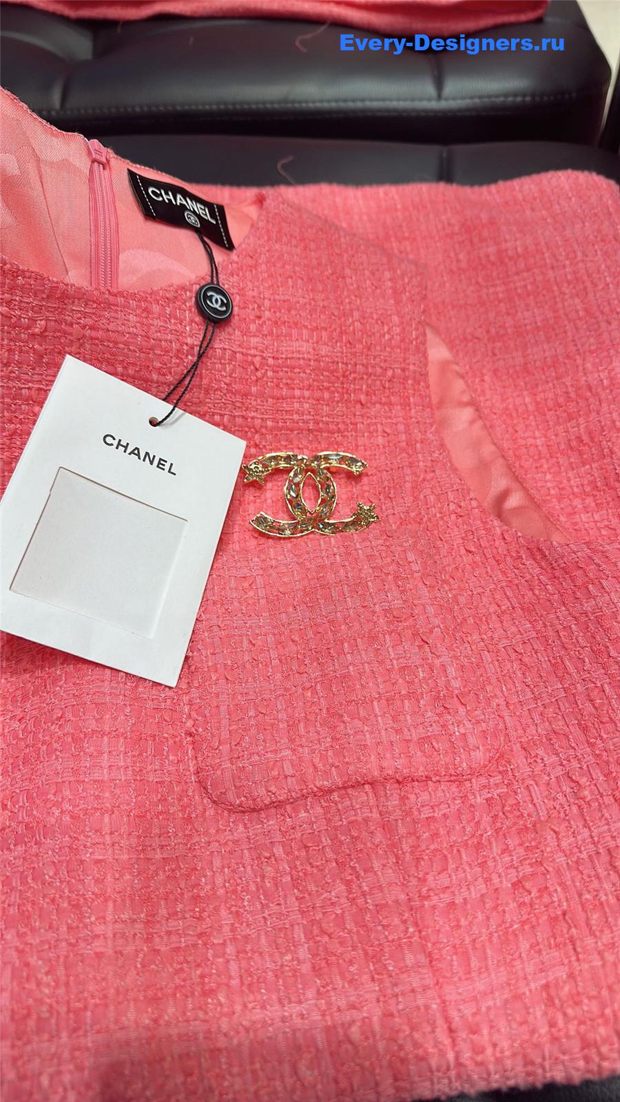 Ch**el pink tweed carter dress