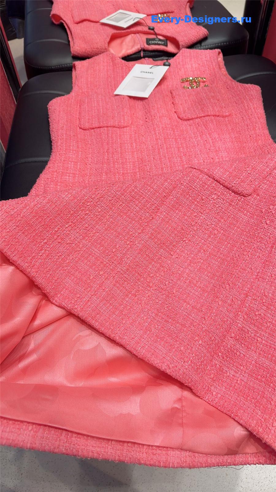 Ch**el pink tweed carter dress