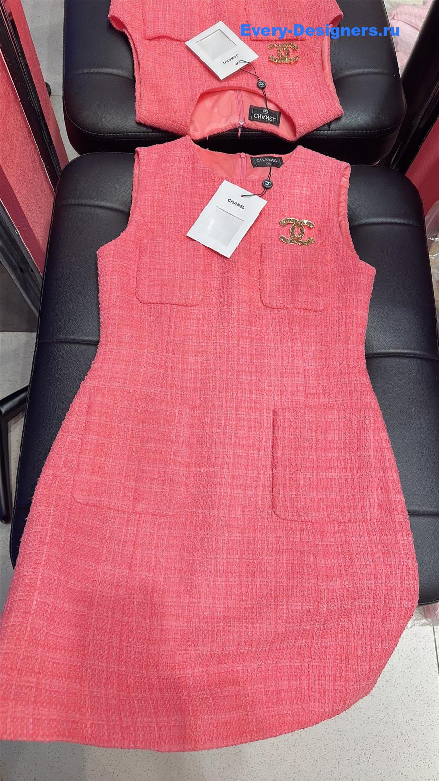 Ch**el pink tweed carter dress