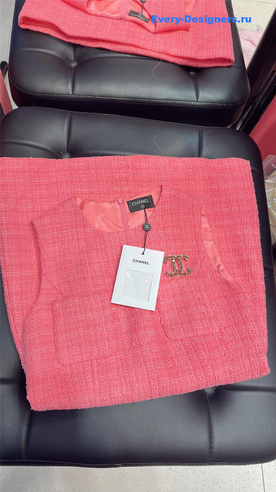 Ch**el pink tweed carter dress