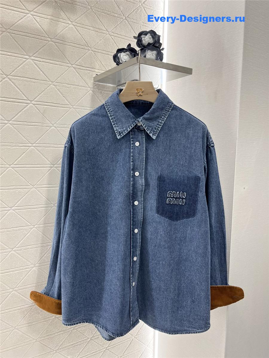 Miu Miu Blue Washed Denim Shirt