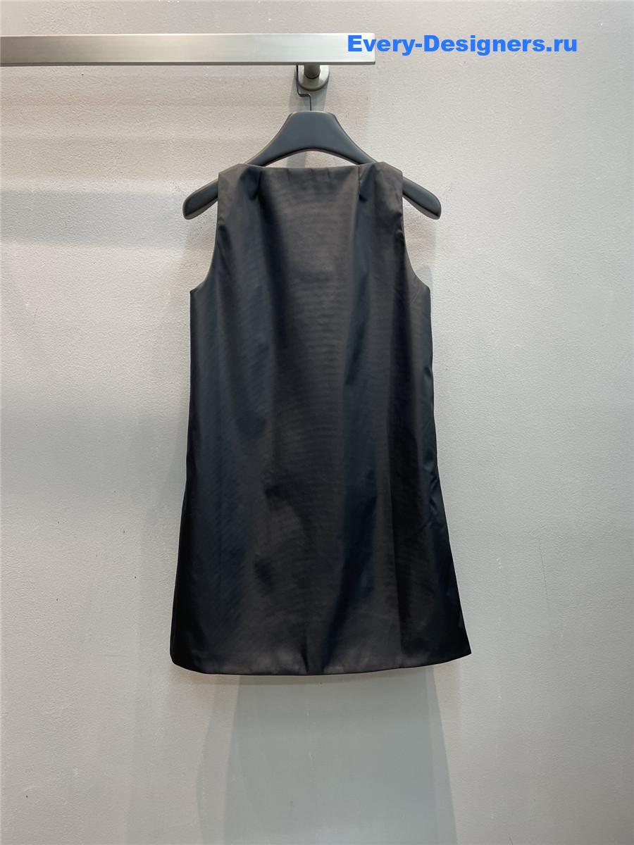 Pra*a black sleeveless re-nylon dress