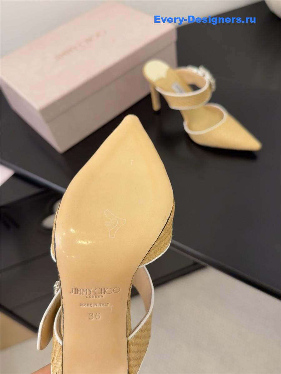 J1m*y Ch00 crystal sheepskin pumps